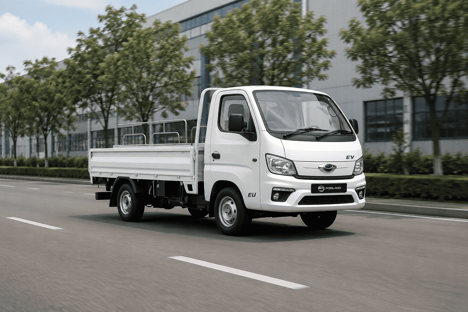 Forland ET5 electric light truck front three-quarter view